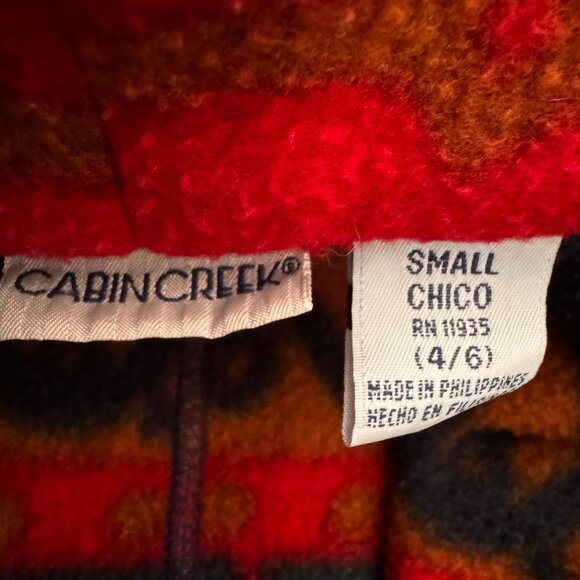 Cabin Creek Aztec Print Fleece‎ Blazer Small Shawl Collar Button Front Vtg Soft - Picture 5 of 6